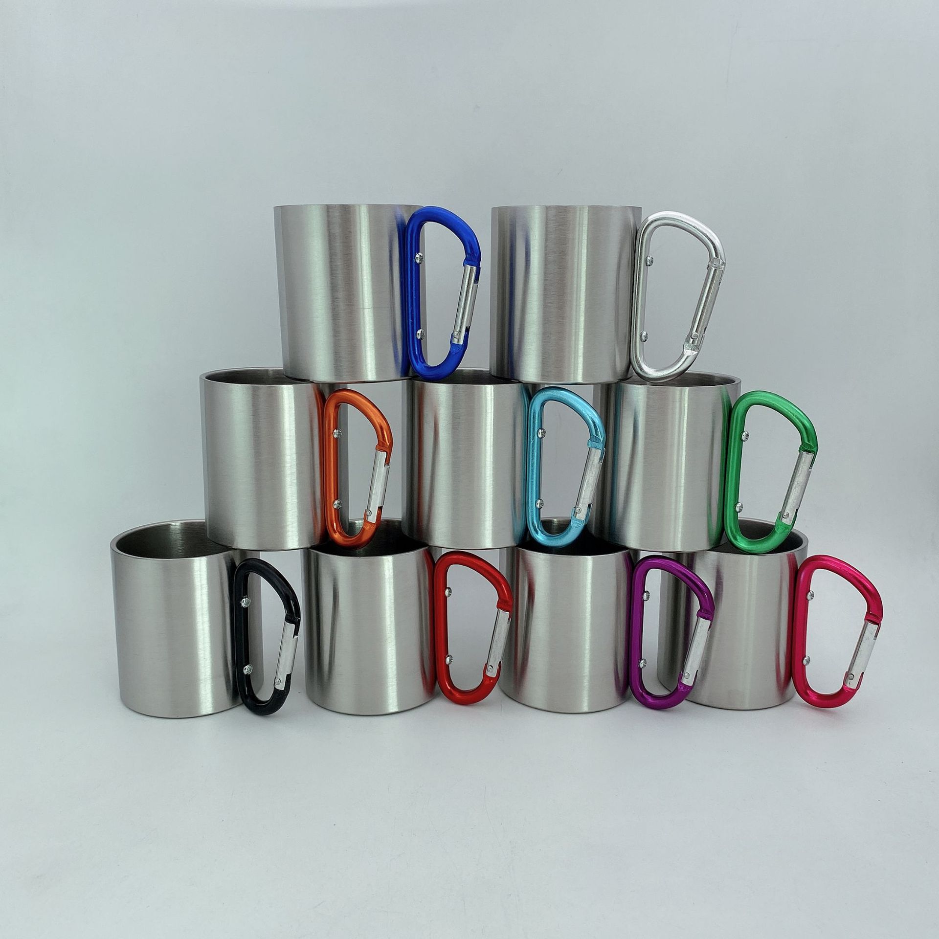 DoubleLayer Heat Insulation Lock Stainless Steel Mark Coffee Cup Mountaineering Bottle Portable Camping Water Cup