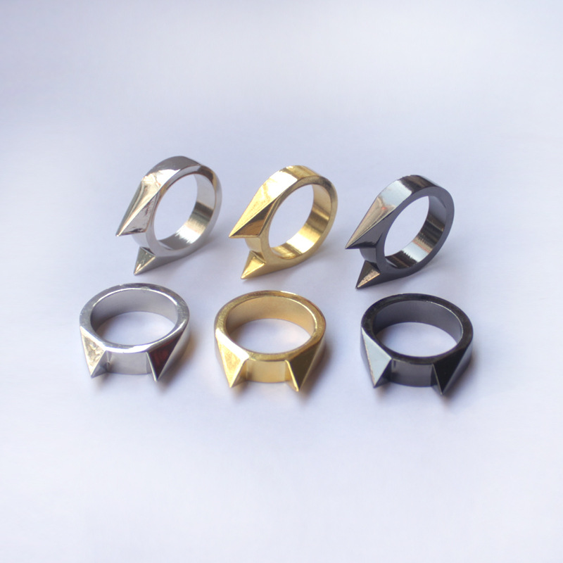 and Women&#039;s SelfDefense Supplies Fight AntiWolf Weapon Thumb Ring Cat Ear Ring Finger Lock Brass Knuckle Window Breaker