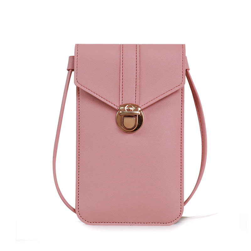 Strap Women&#039;s Fashionable Lock Crossbody PU Leather Touch Screen Mobile Phone Wallet Women&#039;s Retro Student Hasp Small Wallet