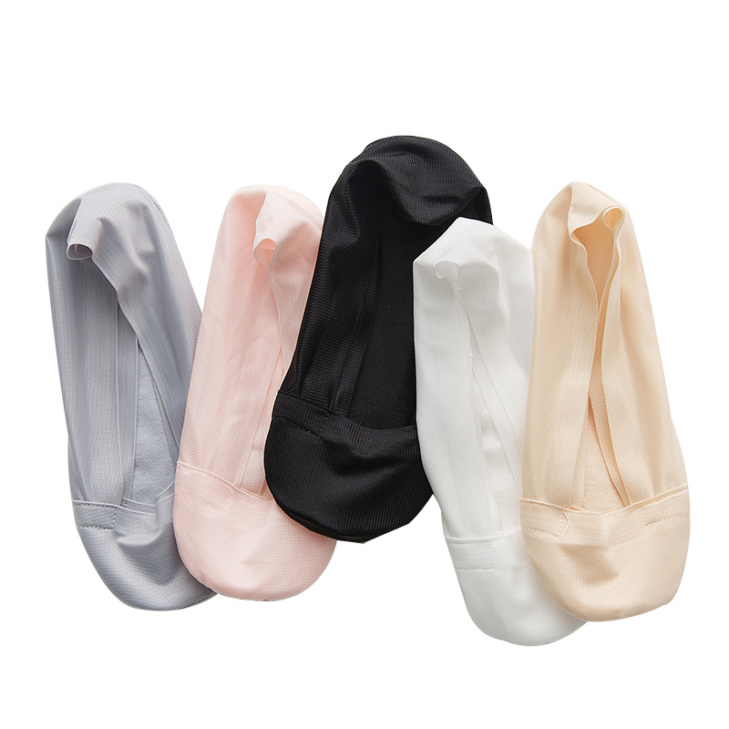 Summer new polyamide flat lock side boat socks ladies invisible socks shallow expressions using silicone non - slip socks factory direct sale