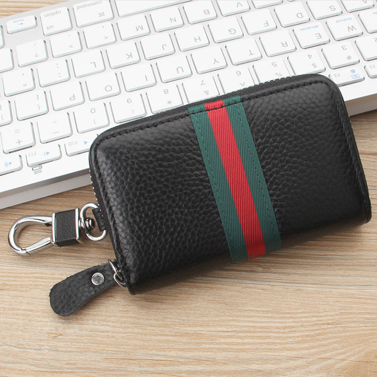 Car key head cowhide large capacity multi-function wallet leather waist lock key for both men and women