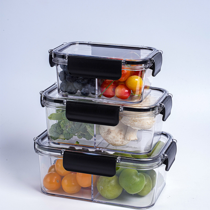 21 Four-Side Lock Refrigerator Sealed Crisper Multifunctional Fruit Food Storage Box Wish Amazon New