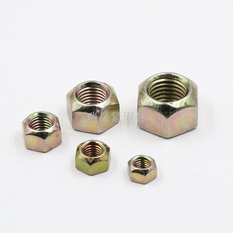 Manufacturer direct hexagonal hexagon lock nut with flat hole, galvanized hexagon nut national standard flat nut