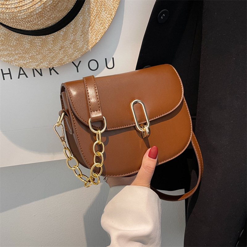 New Women&#039;s Bag Saddle Bag Fashion Ladies Semicircle Lock Mouth Shoulder Bag Urban Simple High Quality Crossbody Bag Underarm Bag
