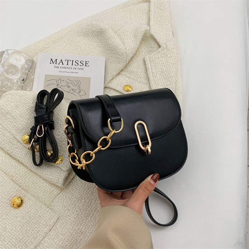 New Women&#039;s Bag Saddle Bag Fashion Ladies Semicircle Lock Mouth Shoulder Bag Urban Simple High Quality Crossbody Bag Underarm Bag