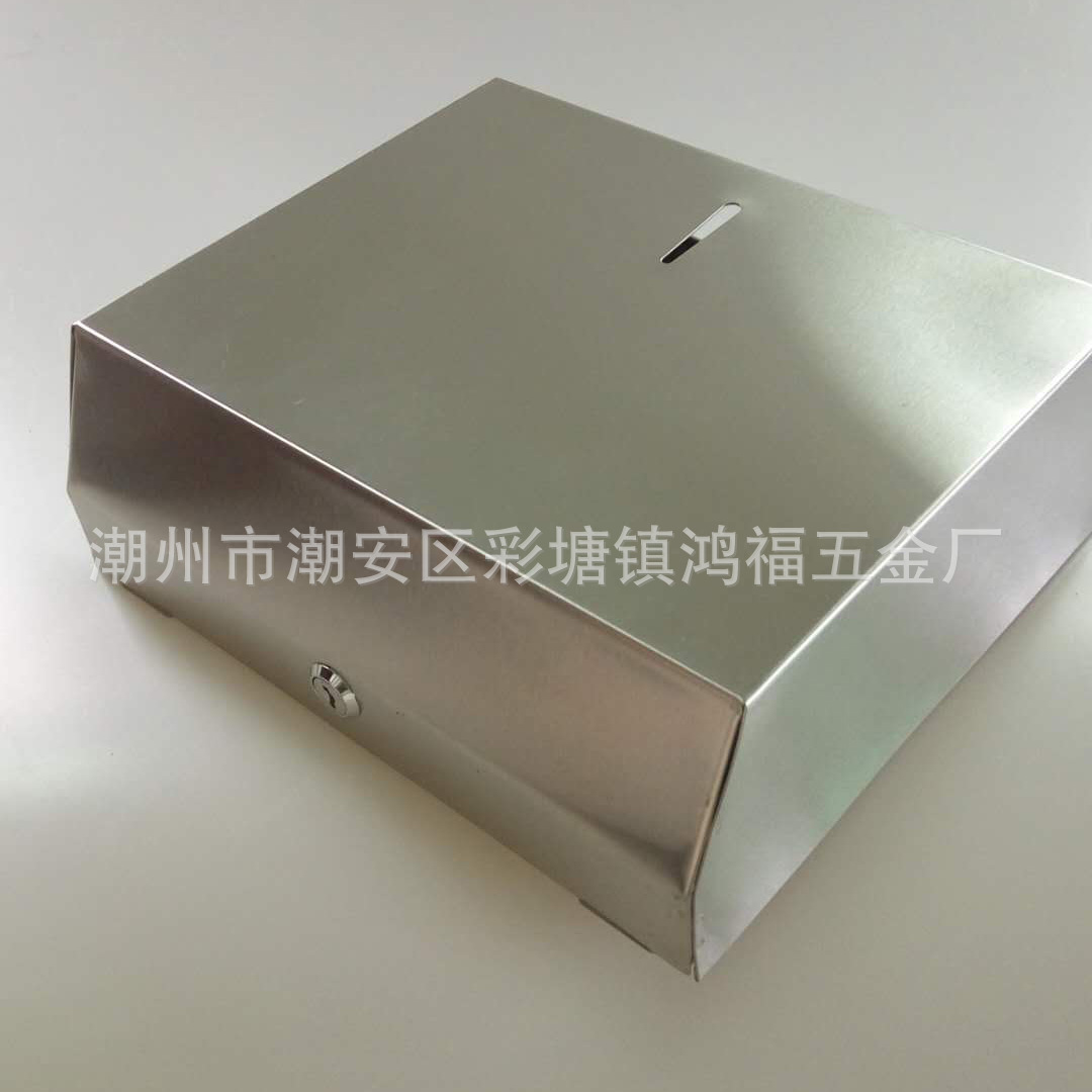 Hotel Supplies Stainless Steel Tissue Box Elegant Waterproof Toilet Tissue Holder with Lock Hand Paper Extraction Box Engineering Bathroom