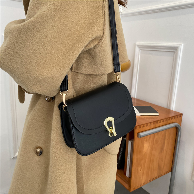 Western Style Women&#039;s Bag Simple Ins Korean Style Personalized Fashion Small Bag Online Red Vintage Crossbody Women&#039;s Bag Twist Lock Bag Women
