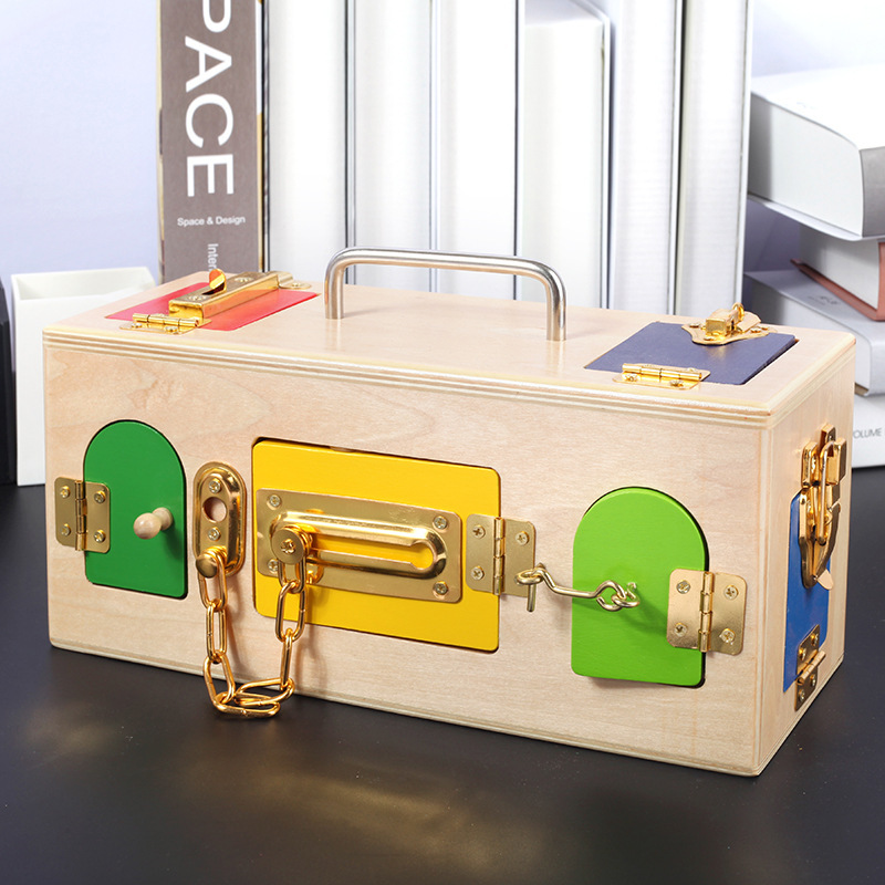 Monte Unlocking Box Teaching Aids Montessori Early Education Children&#039;s Educational Scientific and Educational Toy Lock Box Children&#039;s Toys Factory Direct Supply