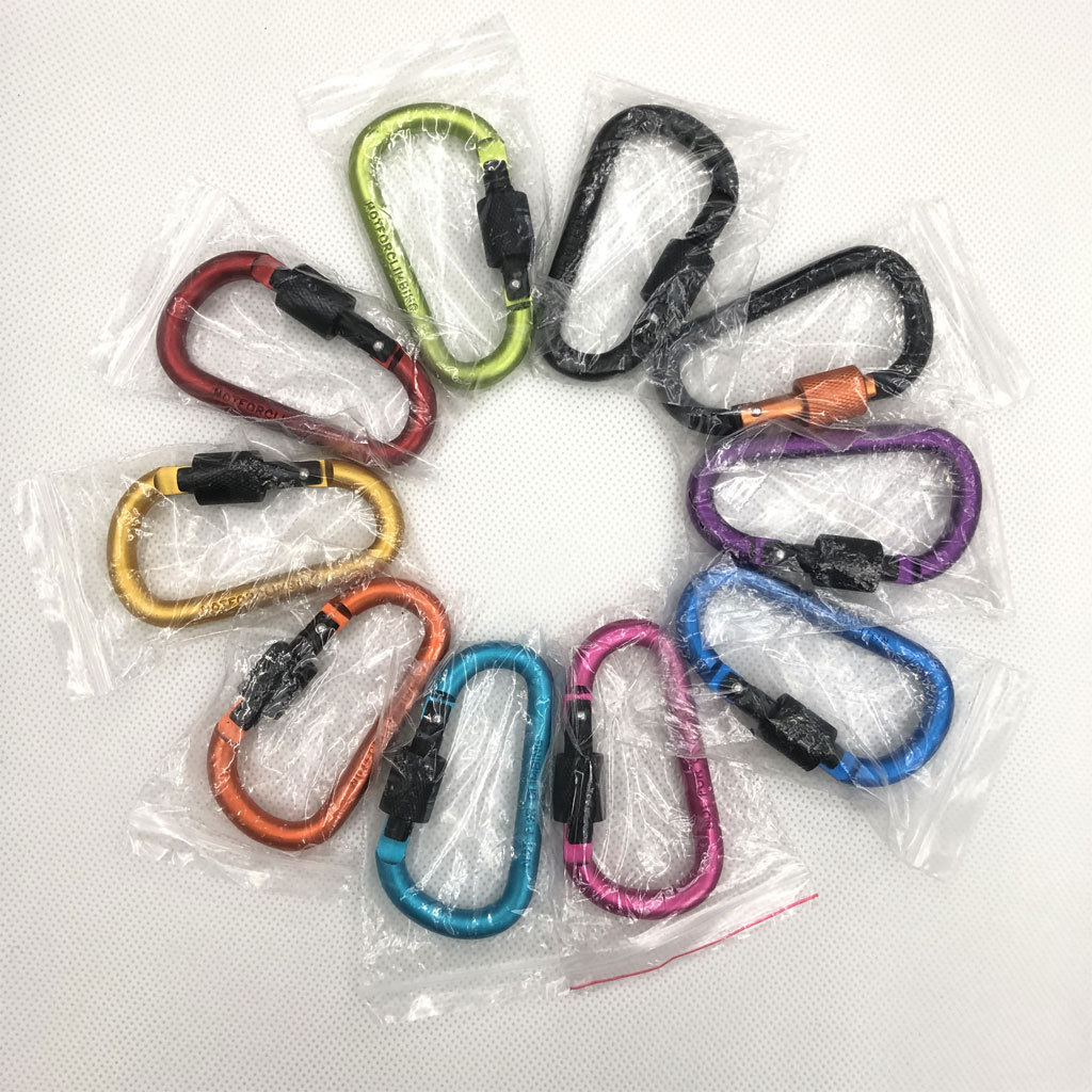 D-Type Carabiner High Quality Bold 8cm with Lock Hanger Nut Buckle Hanging Buckle Aluminum Alloy Backpack Buckle