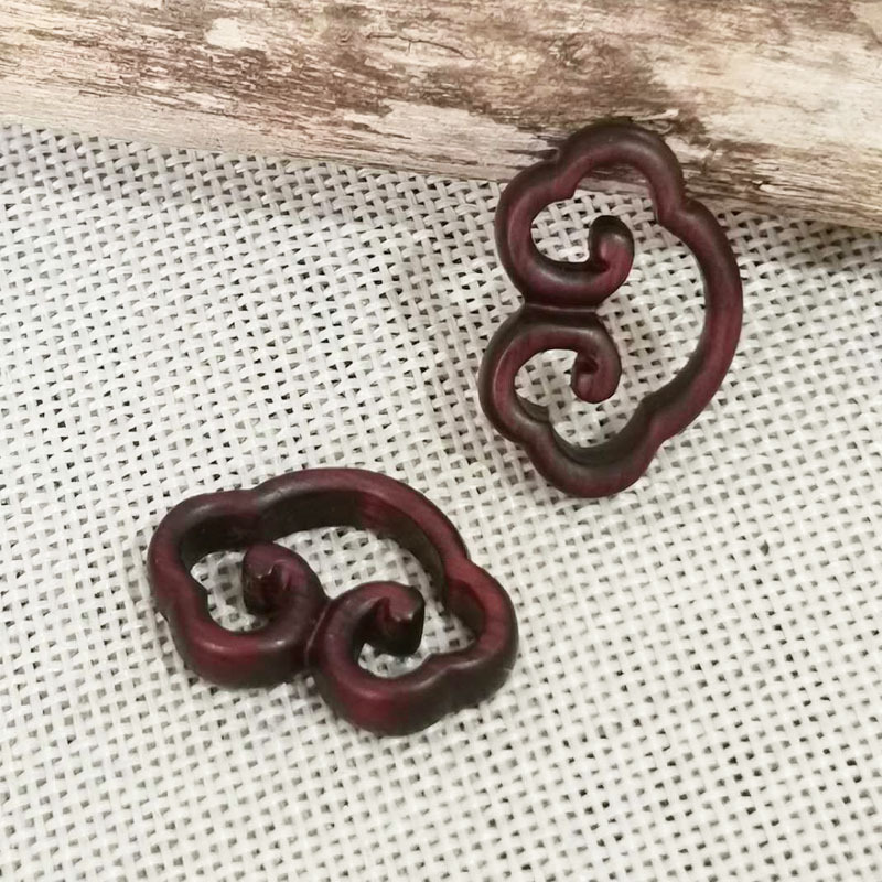 Lock of Good Wishes Rosewood Boxwood Carving Safety Lock DIY Ornament Pendant Parts Crafts Car Pendant Accessories