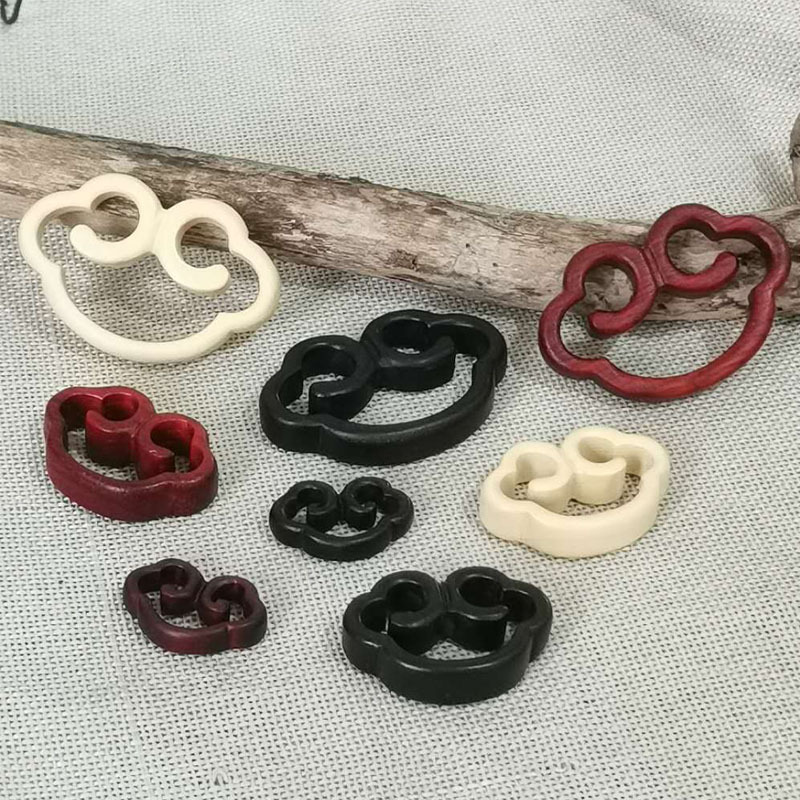Lock of Good Wishes Rosewood Boxwood Carving Safety Lock DIY Ornament Pendant Parts Crafts Car Pendant Accessories