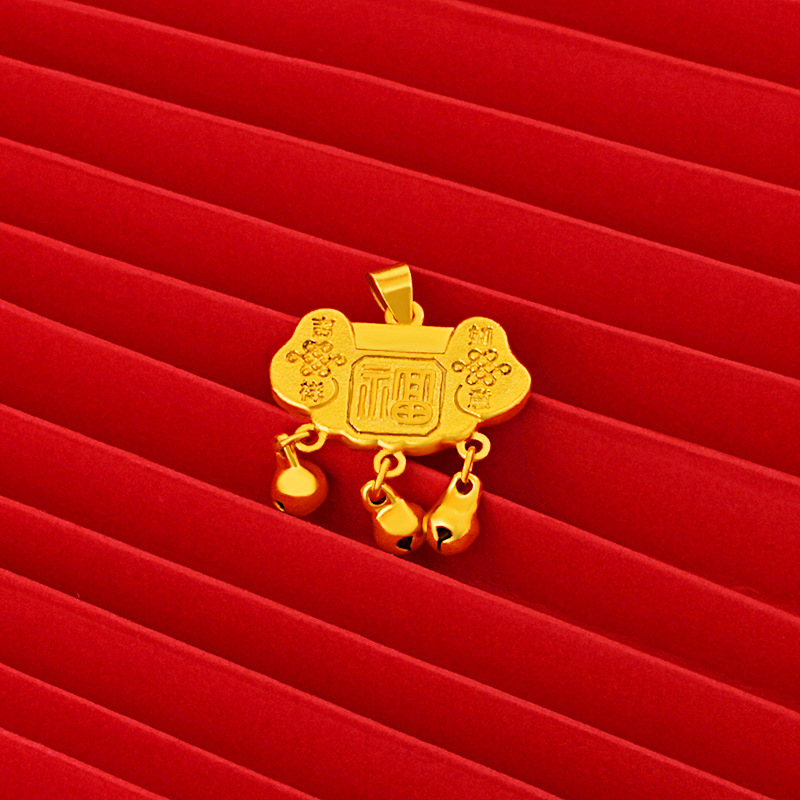 Factory Supply Same Xiangyun TikTok Lock of Safeness and Luck Necklace Female Bell Concentric Ancient Style Longevity Lock Pendant
