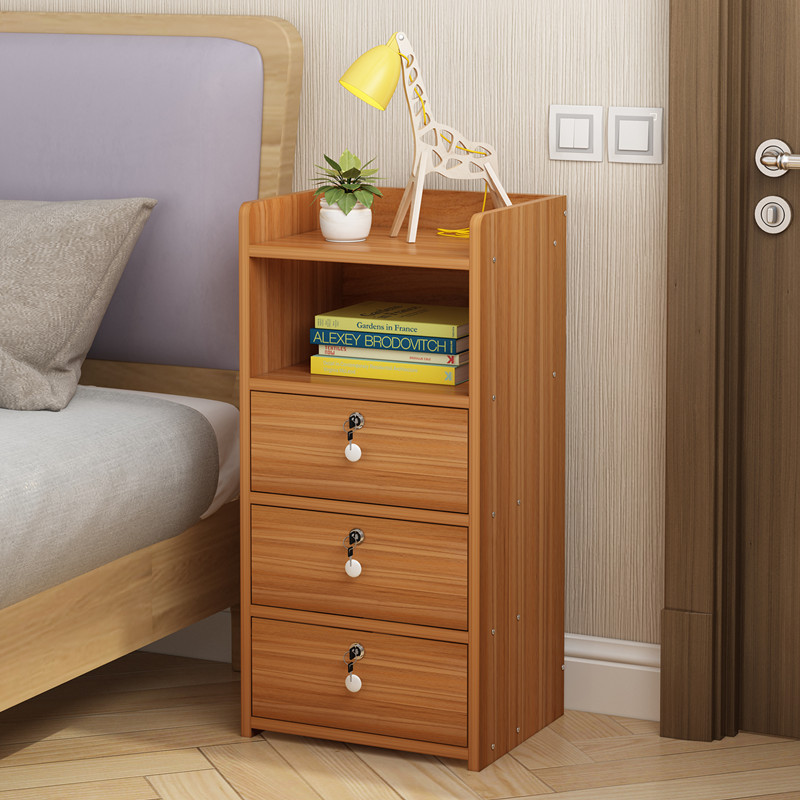 Bedside Table Simple Modern Locker Storage Rack with Lock Bedroom Mini Small Bedside Cabinet Economical Small Cabinet