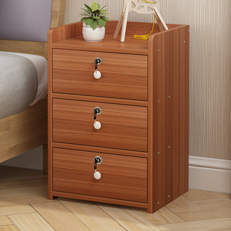 Bedside Table Simple Modern Locker Storage Rack with Lock Bedroom Mini Small Bedside Cabinet Economical Small Cabinet