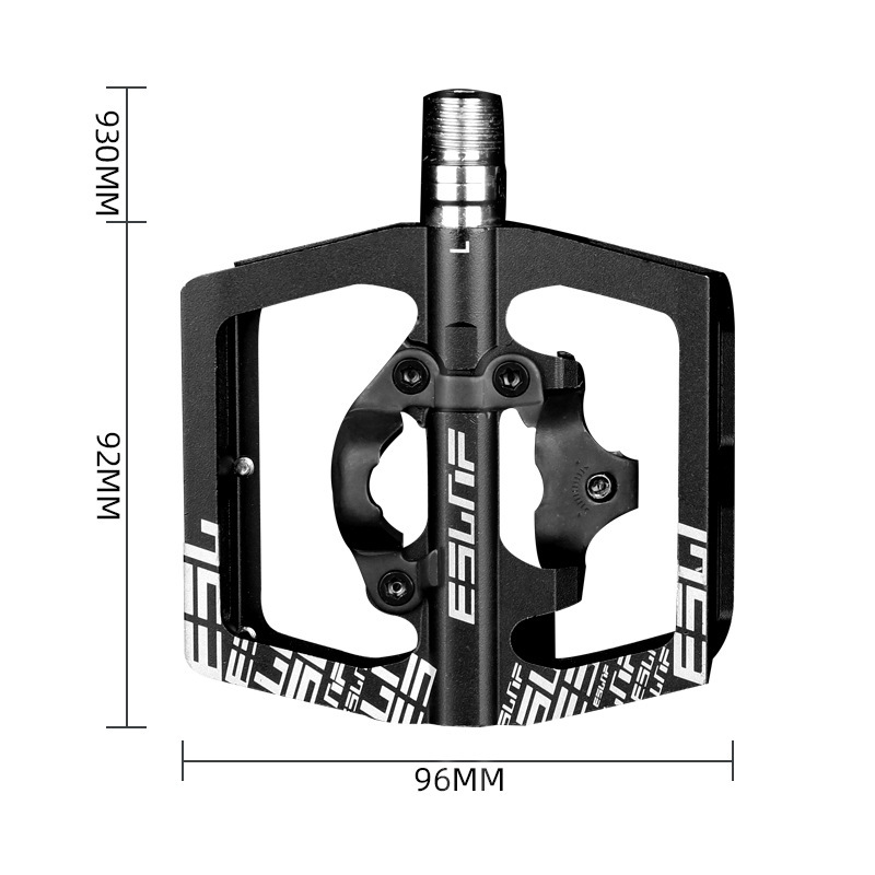 Dual-Use Bearing Lock Pedal Turn Flat Pedal Aluminum Alloy Pedal Riding Mountain Bike Pedals Cross-Border Supply