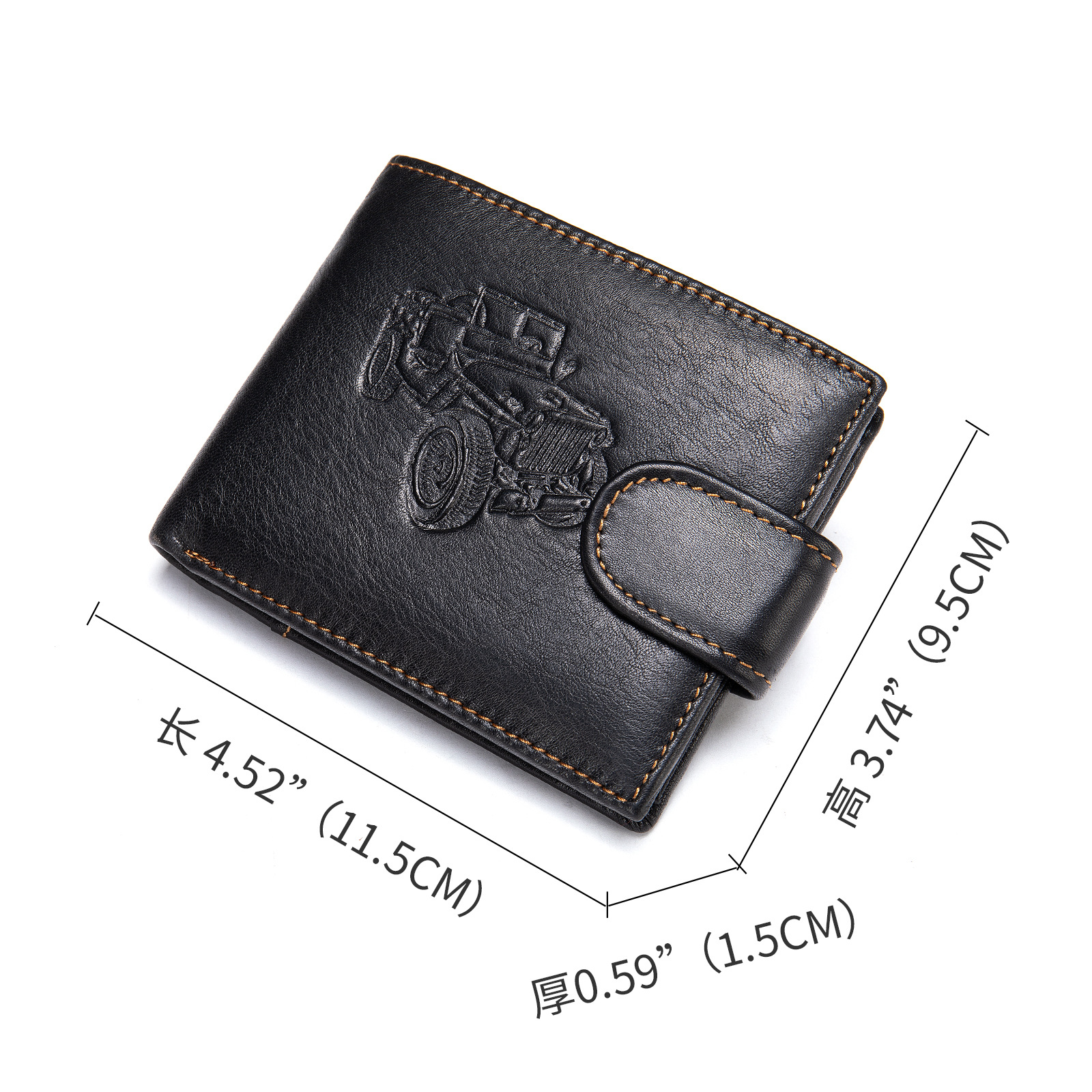 Men&#039;s Leather Wallet Short Personalized Creative Cow Leather Coin Purse Multiple Card Slots Locking Buckle Card Holder Men
