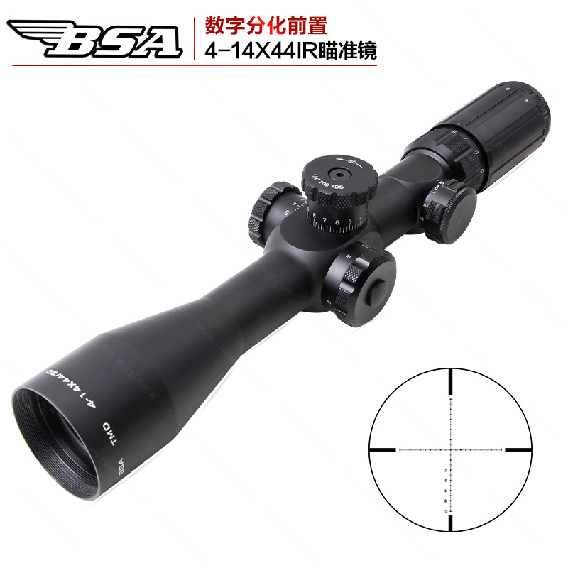BSA system lock 4-14X44 ten line digital rangefinder front sight