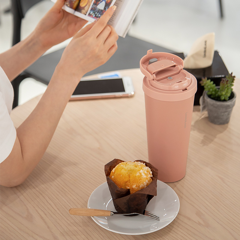Lock Meet Vitality Vacuum Cup Female Good-looking Portable Coffee Cup 316 One-Click Bounce Car Water Cup Male