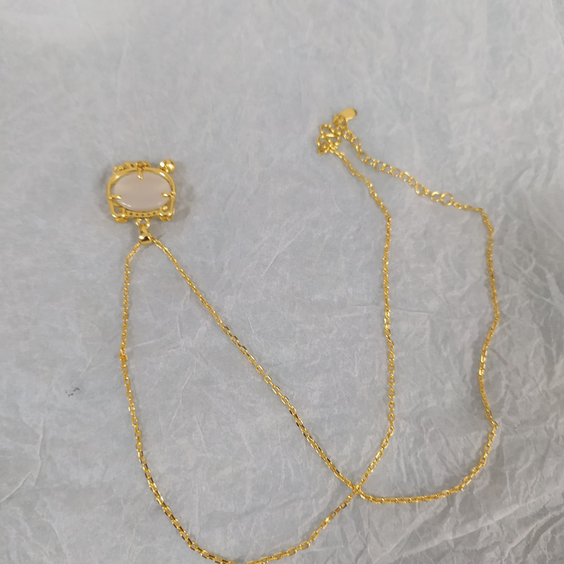 Opal Safety Lock Necklace Women&#039;s Light Luxury Minority Design Clavicle Chain New Xiaohongshu Girlfriends Birthday Gift
