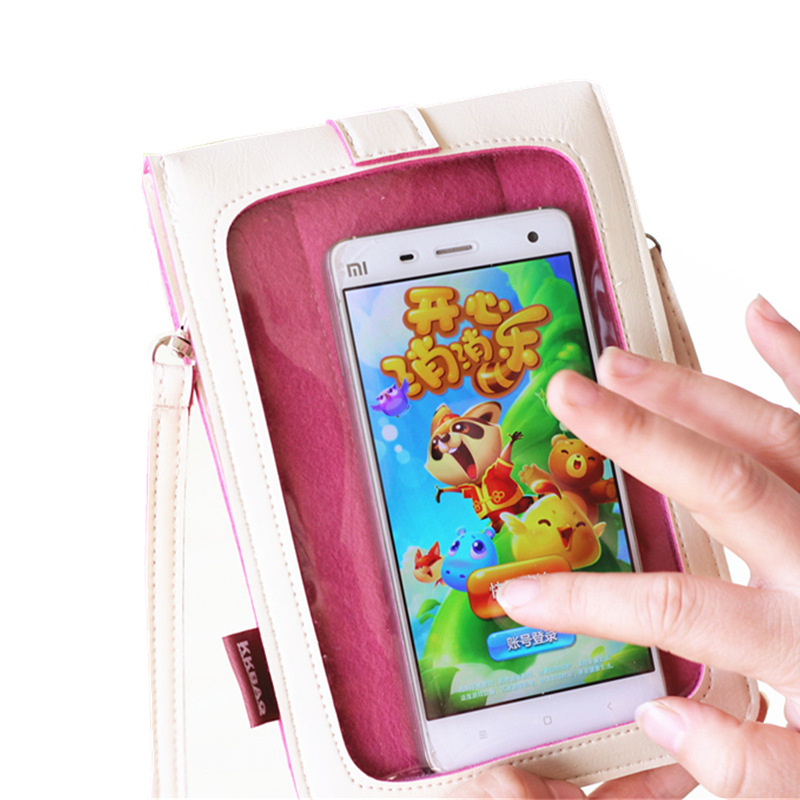 CrossBorder Spot Lock Buckle Crossbody PU Leather Touch Screen Phone Bag CrossBody Women&#039;s Bag Full Free Shipping Kkbags