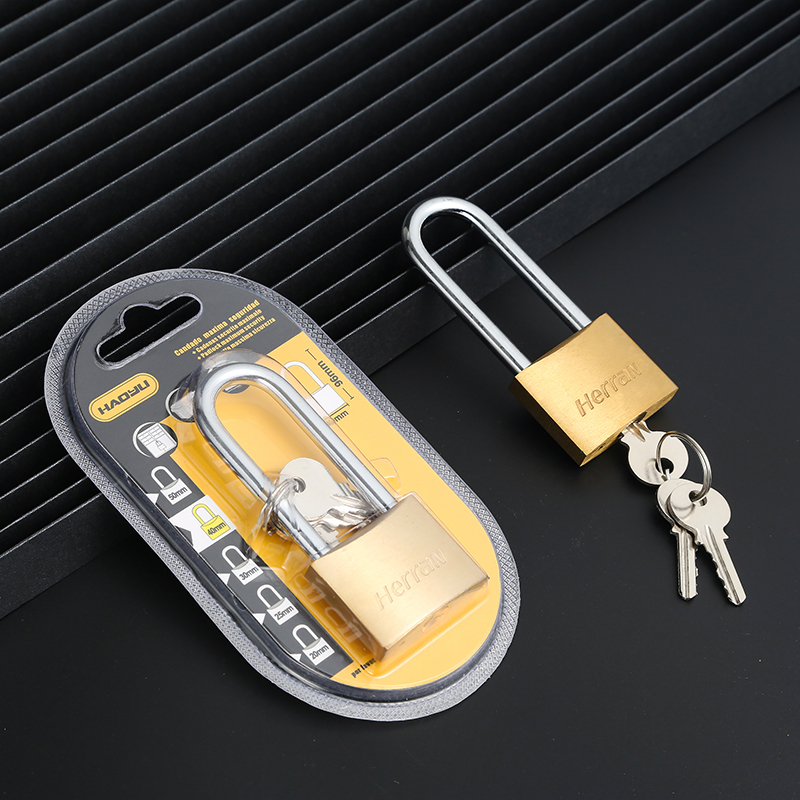 Padlock Factory Direct Sales Copper Padlock Long Beam Earth Card Padlock Home Dormitory Luggage Lock Long Head Padlock