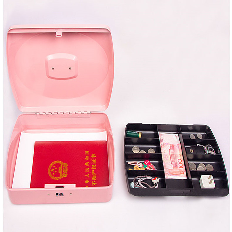Combination Lock 15*12*8cm Small Number Portable Money Box Metal Money Box Safe with Lock Change Savings Box