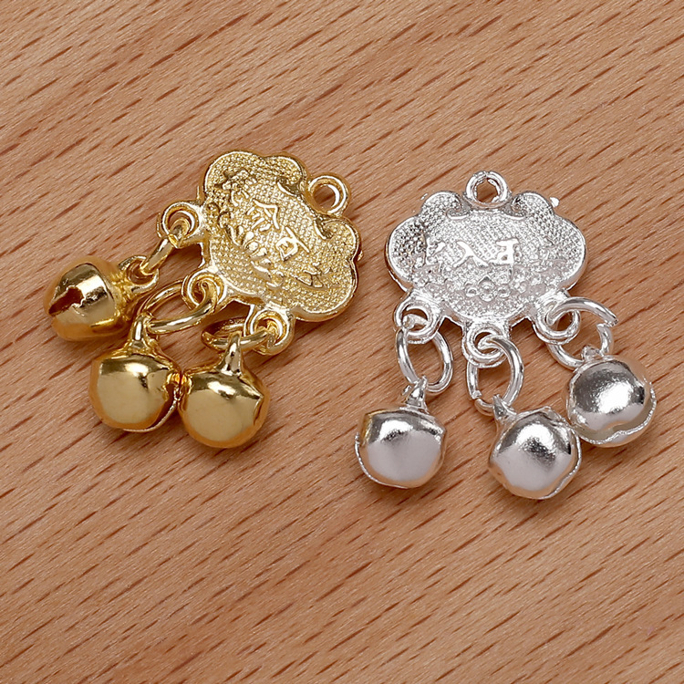 Imitation Silver Safe Trip Long Life Centennial Lucky Lock Pendant Handmade DIY Braided Rope Bracelet Necklace Accessories Wholesale