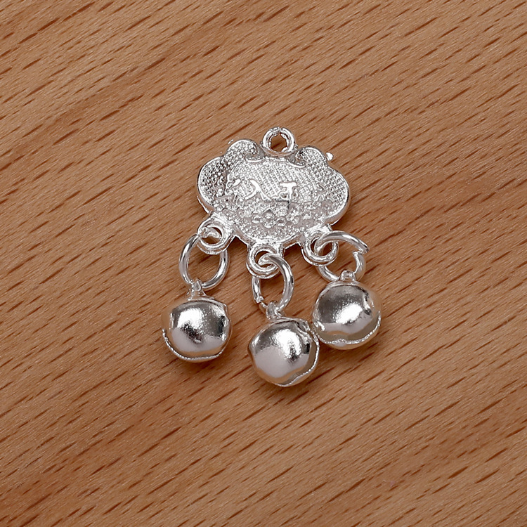 Imitation Silver Safe Trip Long Life Centennial Lucky Lock Pendant Handmade DIY Braided Rope Bracelet Necklace Accessories Wholesale