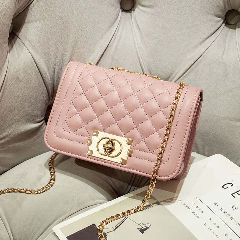 Manufacturer Wholesale Women&#039;s Bags Diamond Embroidery Thread Lock Latch Chain Bag 2021 Korean Style Summer and Autumn New Collection Personalized Crossbody Shoulder Bag