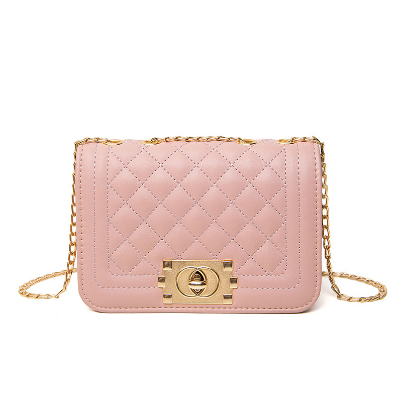 Manufacturer Wholesale Women&#039;s Bags Diamond Embroidery Thread Lock Latch Chain Bag 2021 Korean Style Summer and Autumn New Collection Personalized Crossbody Shoulder Bag