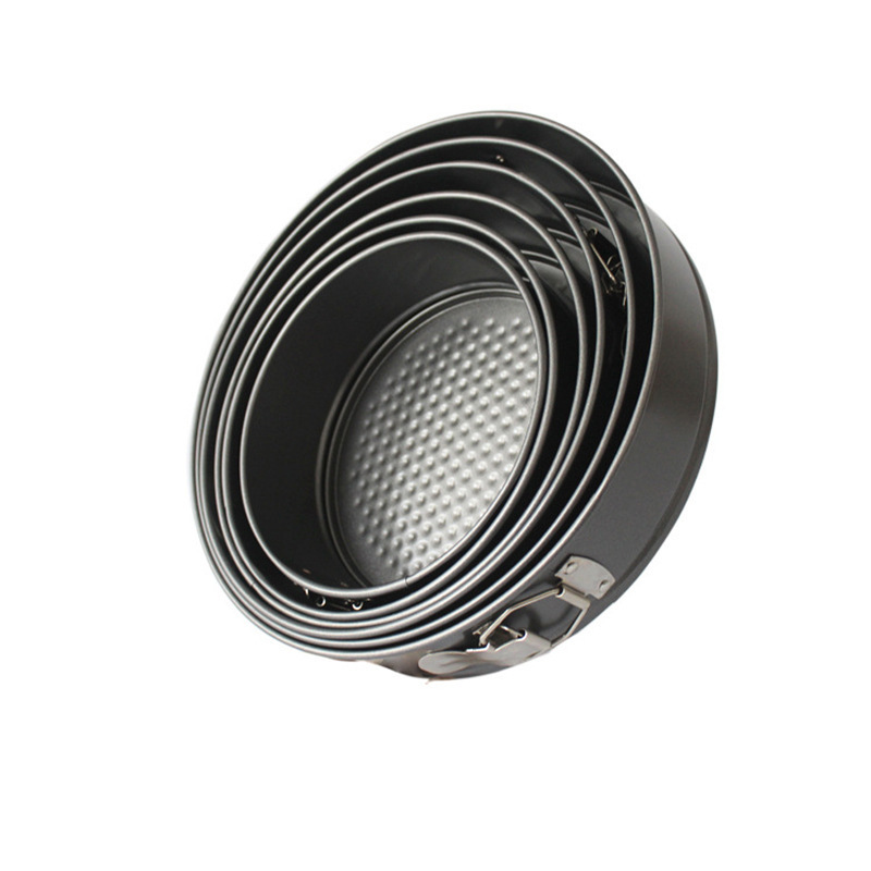 Round Cake Mold With Lock Live Bottom Baking Pan Non-Stick Carbon Steel Mousse Honeycomb Baking Set Tool Cake Mold
