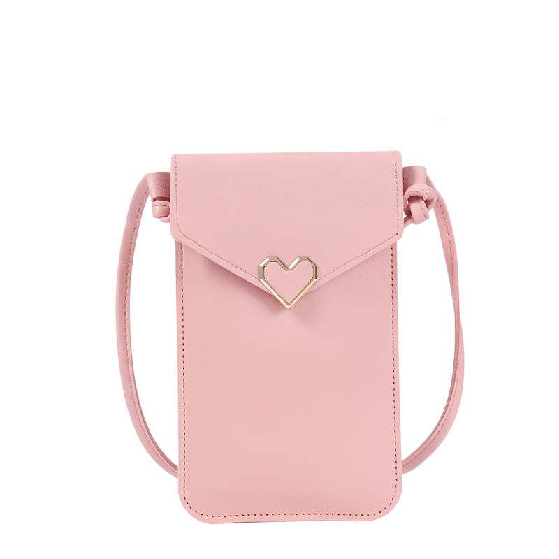 Factory Direct Sales Women&#039;s Fashion Lock Crossbody PU Leather Touch Screen Mobile Phone Wallet Women&#039;s Retro Student Hasp Small Wallet
