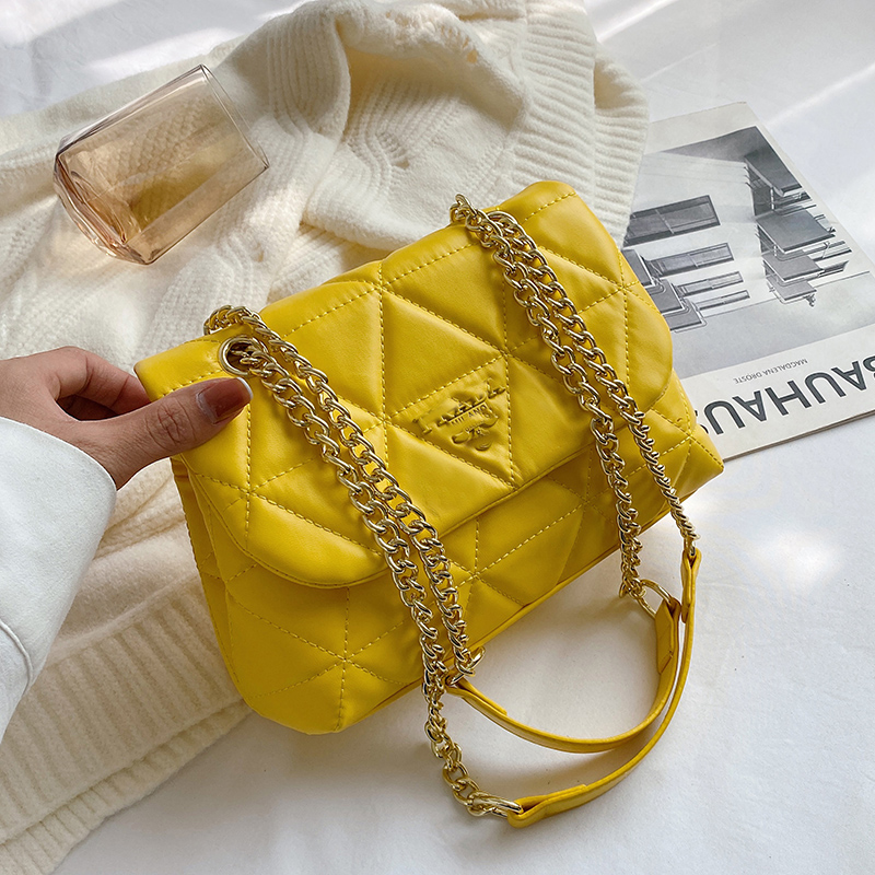 2022 New Diamond Embroidery Thread Handbag Simple All-Match Twist Lock Small Square Bag Messenger Bag for Women