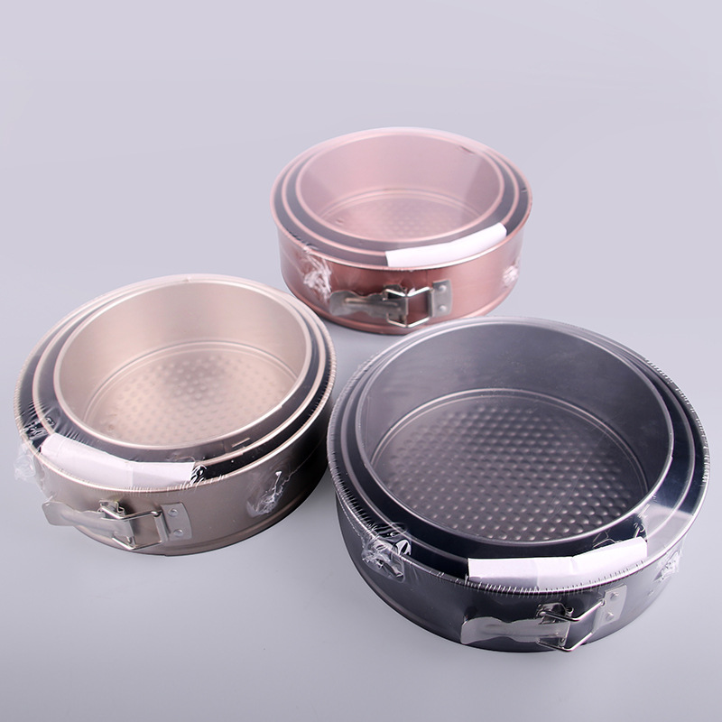 Baking Mold Set with Buckle Mousse Live Bottom Cake Mold Carbon Steel round Lock Buckle Chiffon Cake Mold