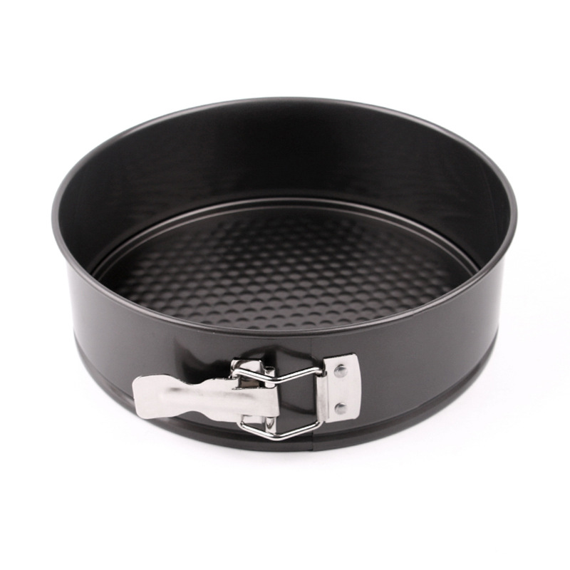 Baking Mold Set with Buckle Mousse Live Bottom Cake Mold Carbon Steel round Lock Buckle Chiffon Cake Mold