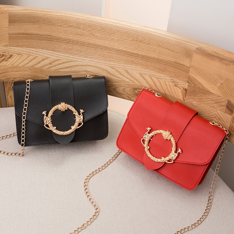 Women&#039;s Bag 2021 New round Lock Hanging Chain Small Square Bag Fashion Casual Crossbody Mobile Phone Bag Delivery in Stock
