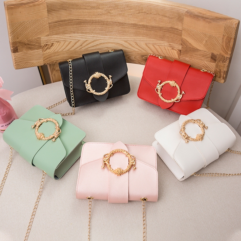 Women&#039;s Bag 2021 New round Lock Hanging Chain Small Square Bag Fashion Casual Crossbody Mobile Phone Bag Delivery in Stock
