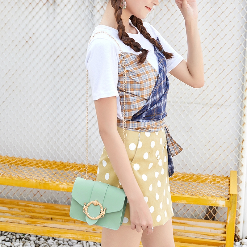 Women&#039;s Bag 2021 New round Lock Hanging Chain Small Square Bag Fashion Casual Crossbody Mobile Phone Bag Delivery in Stock