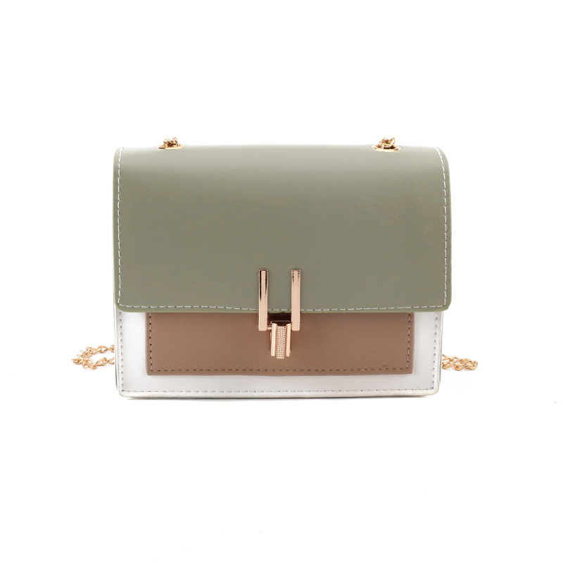 Small Bag for Women 2019 New Trendy Korean Style Trend Chain Shoulder Bag Fashion Color Contrast Y Lock Bag Crossbody Small Square Bag
