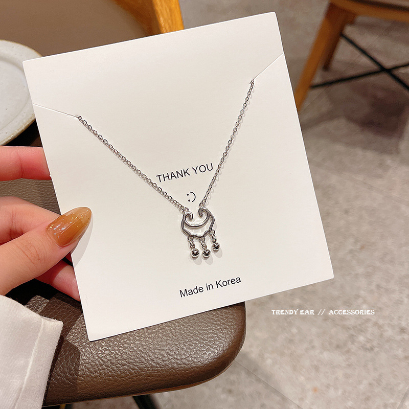 INS Popular Net Red Same Style Silver Safety Lock Titanium Steel Necklace 2021new Fashion Unique Design Clavicle Chain