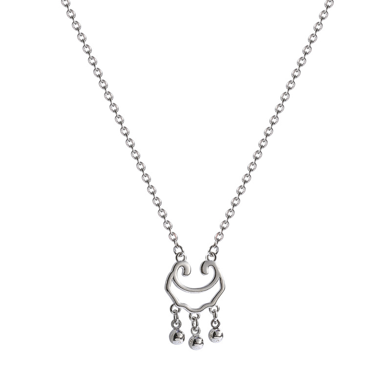 INS Popular Net Red Same Style Silver Safety Lock Titanium Steel Necklace 2021new Fashion Unique Design Clavicle Chain