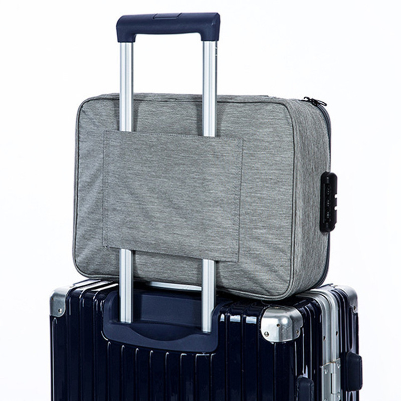 Large Capacity Double-Layer Password with Lock File Luggage Organizing Folders Certificate Bag Multi-Functional Credentials Storage Bag