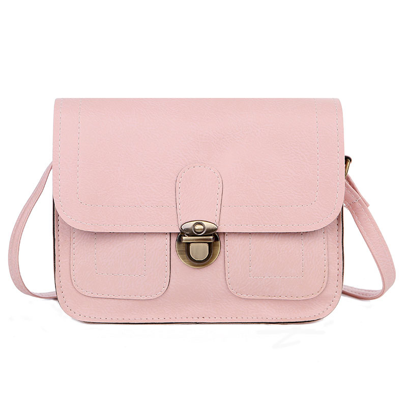 Factory Wholesale 2021 Spring New Shoulder Bag Metal Lock Catch Small Square Bag Solid Color Fresh Sweet Messenger Bag