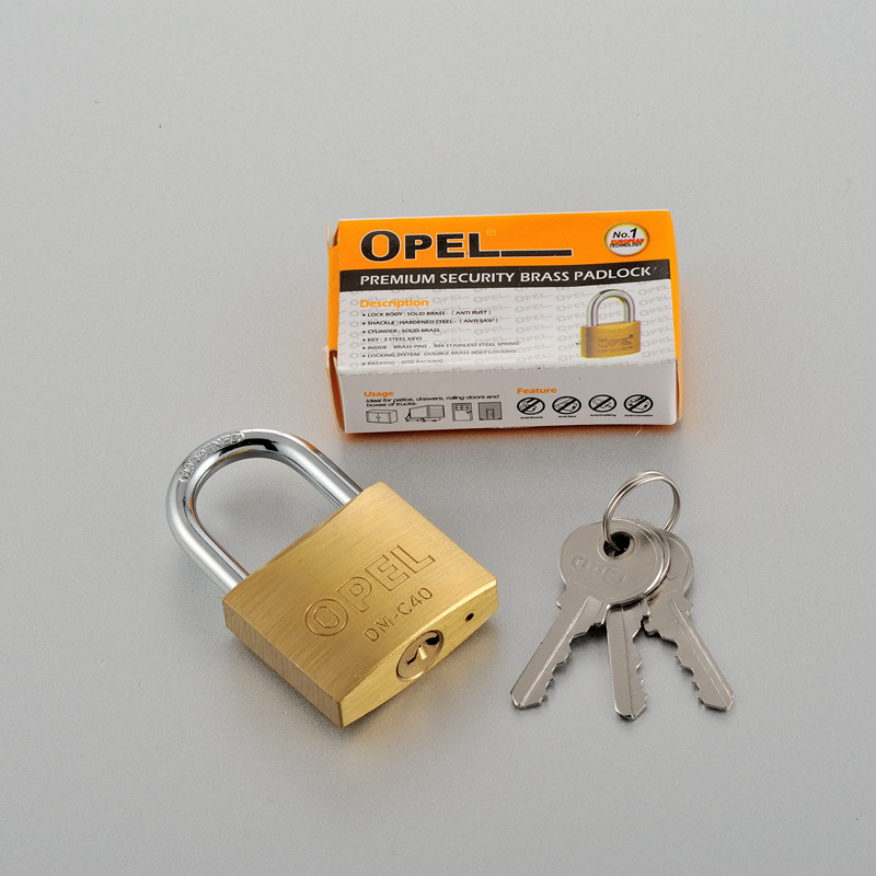 Opel All Copper Padlock Outdoor Hydropower Project Applicable to Open Copper Lock One-Word Anti-Single Open Hanging Lock in Stock Wholesale