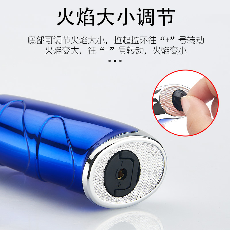 At806 Fixed Fire Lock Fire Blue Flame Direct Punching Windproof Flame Gun Straight Head Deformable Curved Lighter Cross-Border Wholesale