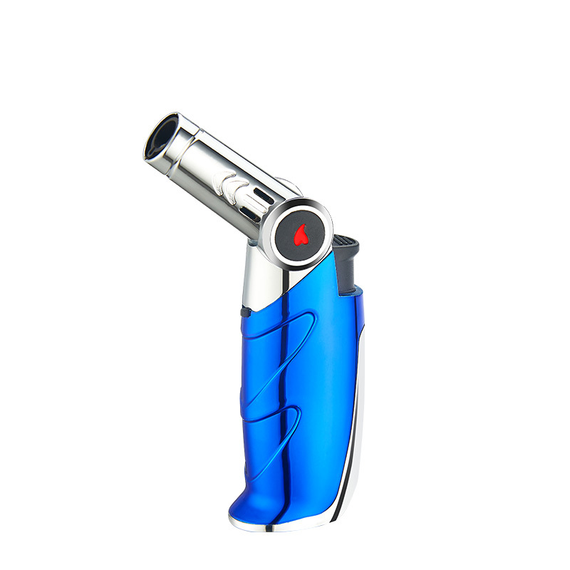 At806 Fixed Fire Lock Fire Blue Flame Direct Punching Windproof Flame Gun Straight Head Deformable Curved Lighter Cross-Border Wholesale