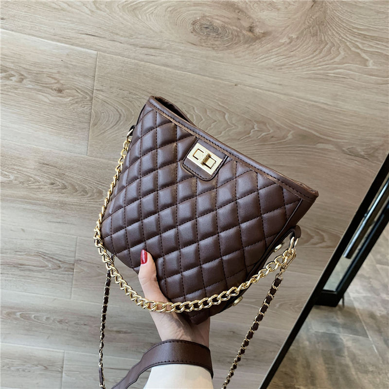 Women&#039;s Bag 2020 New Western Style Messenger Bag Fashion Simple Chanel Style Lock Messenger Bags Shoulder Bucket Bag