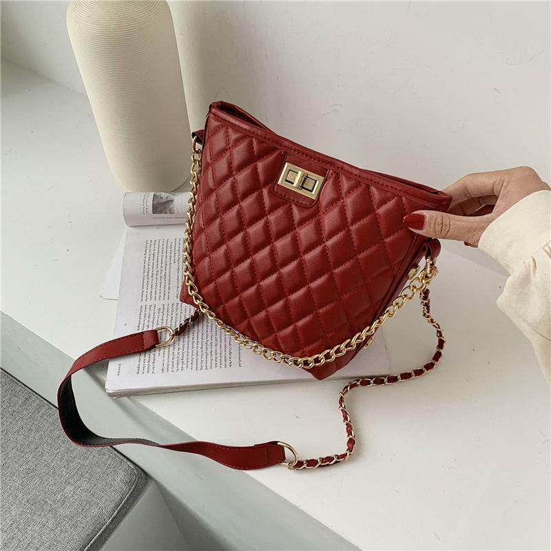 Women&#039;s Bag 2020 New Western Style Messenger Bag Fashion Simple Chanel Style Lock Messenger Bags Shoulder Bucket Bag