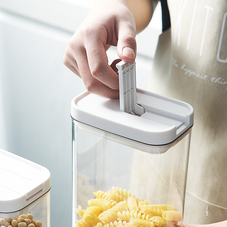 Pet Transparent Sealed Jar Household Kitchen Cereals Lock Fresh-Keeping Storage Jar Stackable Food Storage Tank