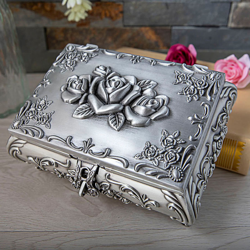 Nordic Light Luxury Creative Ins Style Vintage Jewelry Ear Stud Necklace Ring Jewelry Box High-End Storage Box with Lock